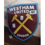 A modern painted cast iron West Ham United sign