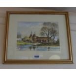 Smart: a gilt framed watercolour entitled A Kent Oast House - signed and inscribed verso