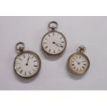 A silver cased fob watch with cylinder movement - Birmingham 1881 - sold with a 935 continental