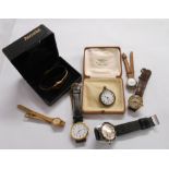 A boxed Accurist lady's goldtone dress wristwatch - sold with a vintage 9ct. gold cased lady's