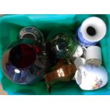 A box containing a quantity of ceramic items including Royal Worcester part coffee set, teapot,