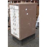 A vintage Bisley small eight drawer filing cabinet