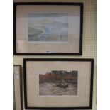 Three framed coloured prints - various condition
