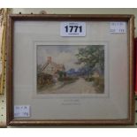 Frederick J. Knowles: a gilt framed miniature watercolour view at Alderley Edge, North Wales -