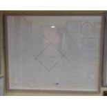 Justin Knowles: a framed abstract monochrome artist's proof print - signed with initials and