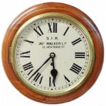 An early 20th Century stained walnut cased dial wall timepiece, the 26cm dial marked for S.I.R. JNo.
