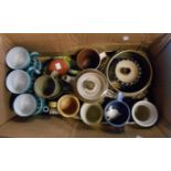 A box containing a quantity of Studio Pottery including Cinque Ports part coffee set, etc.