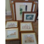 A selection of small framed pictures and prints - various subjects and artists