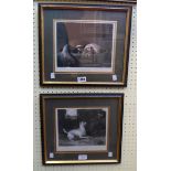 A pair of framed Edwin Landseer prints, both animal studies entitled The Cavalier's Pets and The