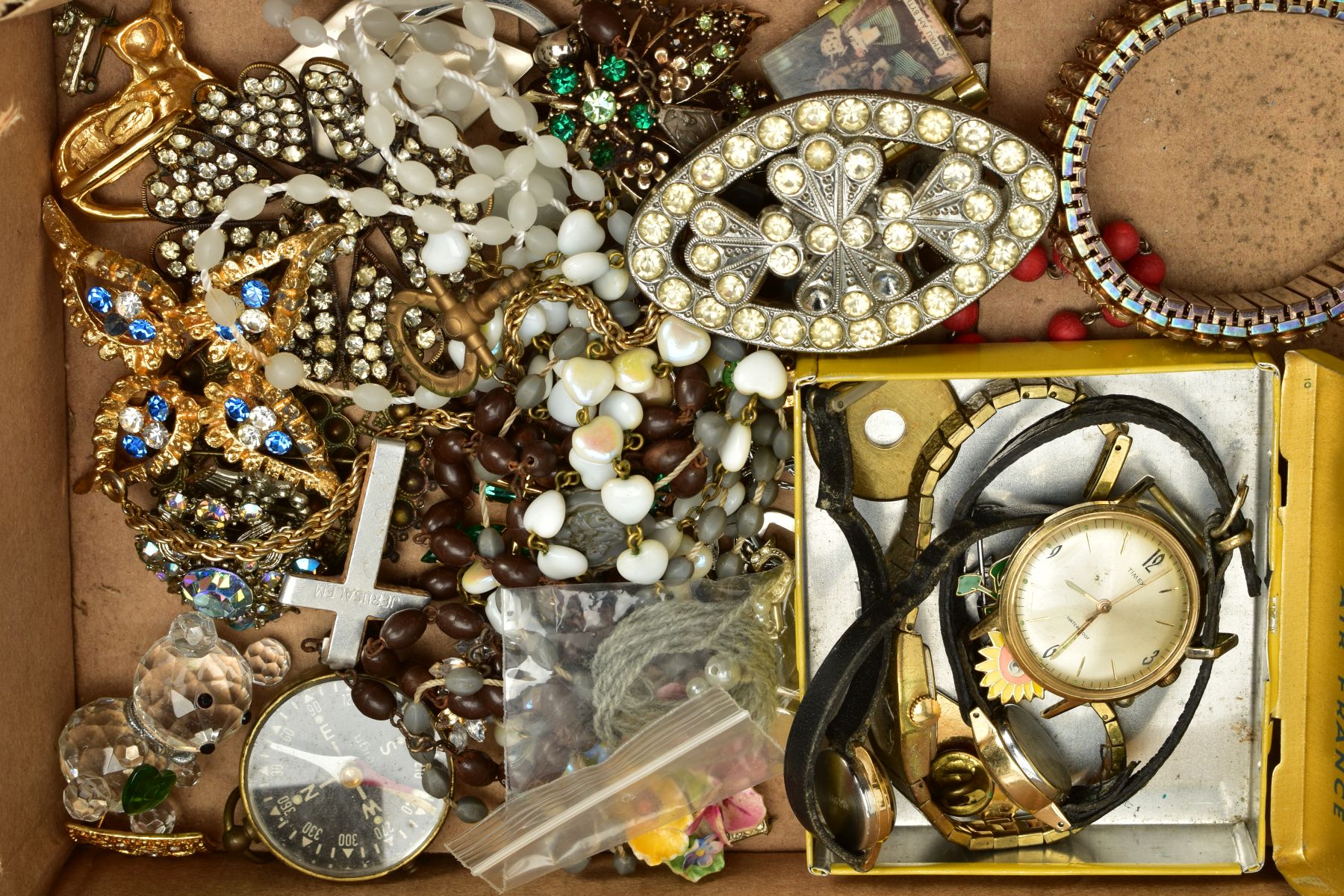 TWO BOXES OF MOSTLY COSTUME JEWELLERY, to include various pieces of costume jewellery such as beaded - Image 3 of 9