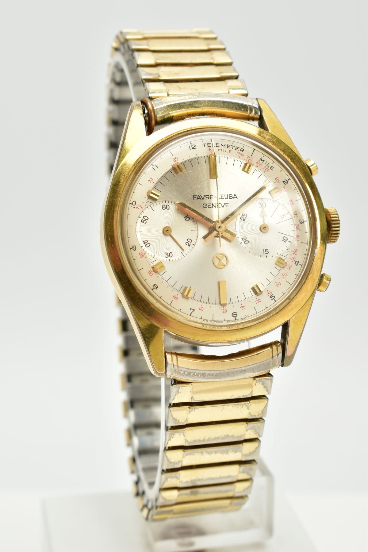A GENTS 'FAVRE-LEUBA' GENEVE WRISTWATCH, gold tone dial, baton markers, gold tone hands, two - Image 2 of 5