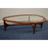 A STATEROOM BY STONEHILL TEAK GLASS TOP COFFEE TABLE, width 132cm x depth 63cm x height 41cm (