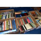 SIX BOXES OF BOOKS, subjects include history, military, autobiographies, 20th century fiction,