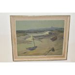 FRANK L. CRAMPHORN (1908-2000), a creek at low tide, dinghys at their moorings, signed bottom right,