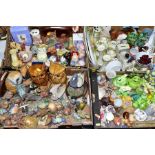 SEVEN BOXES AND LOOSE ANIMAL ORNAMENTS, ETC, including a horse and cart, assorted bird ornaments, an