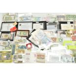 A STRONG BOX CONTAINING STAMP AND BANKNOTE COLLECTIONS to include Penny Black, Penny Reds, lots of