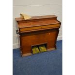 A LATE 19TH/EARLY 20TH CENTURY WALNUT GILBERT L BAUER, LONDON HARMONIUM, width 95cm (sd, losses)