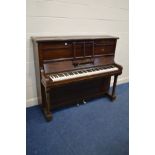 A COLLARD AND COLLARD MAHOGANY UPRIGHT PIANO