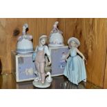 FOUR BOXED LLADRO FIGURES/BELL, comprising 'Rose' No 6275 by Jose Puche 1996, retired 2007, height