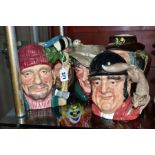 FIVE ROYAL DOULTON CHARACTER JUGS, 'Lumberjack' D6610, 'Gone Away' D6531, 'Izaak Walton' D6404, 'The