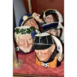 FIVE ROYAL DOULTON CHARACTER JUGS, 'Yachtsman 'D6622, 'Bacchus 'D6499', 'Captain Ahab' D6500, 'Old