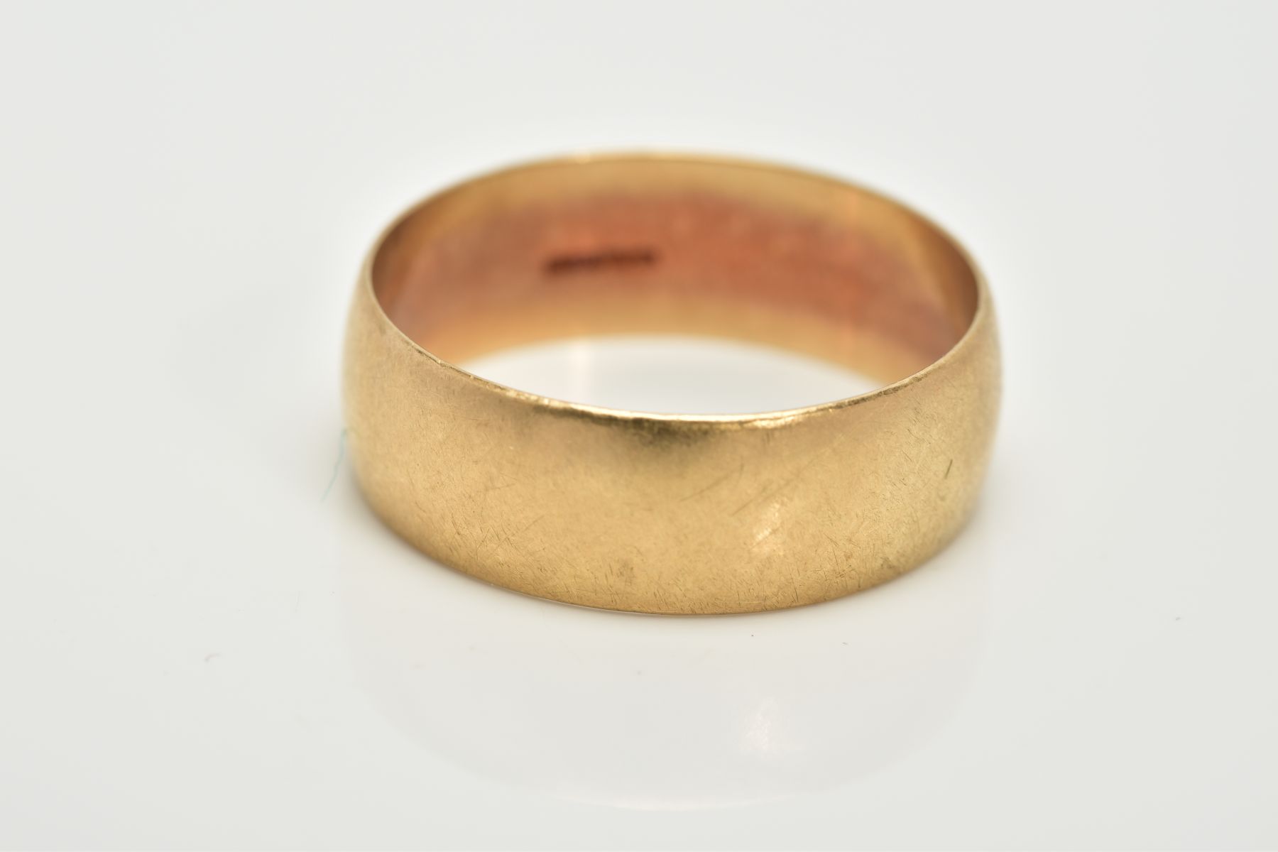 A 9CT GOLD WIDE WEDDING BAND, plain polished design, hallmarked 9ct gold Sheffield, ring size T, - Image 2 of 2