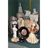 TWO COALPORT LADY FIGURES AND OTHER CERAMICS, etc, including Coalport 'Chantilly Lace, Charm' and '
