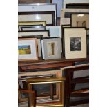 ASSORTED PRINTS AND FRAMES ETC, to include late 19th/early 20th century topographical, Trevor