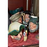 FIVE ROYAL DOULTON CHARACTER JUGS, 'Smuggler' D6616, 'RIP Van Winkle' D6463, 'The Gardener'