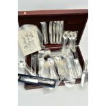 A FULL 'UNITED CUTLERS' CANTEEN OF CUTLERY, to include eight pieces of each EPNS knives, forks,