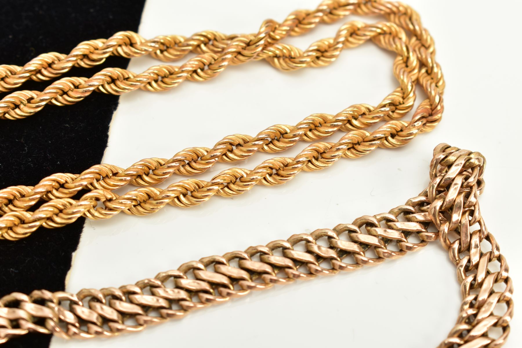 A 9CT GOLD ROPE TWIST CHAIN AND A BRACELET, the hollow rope twist chain, fitted with a spring clasp, - Image 2 of 2