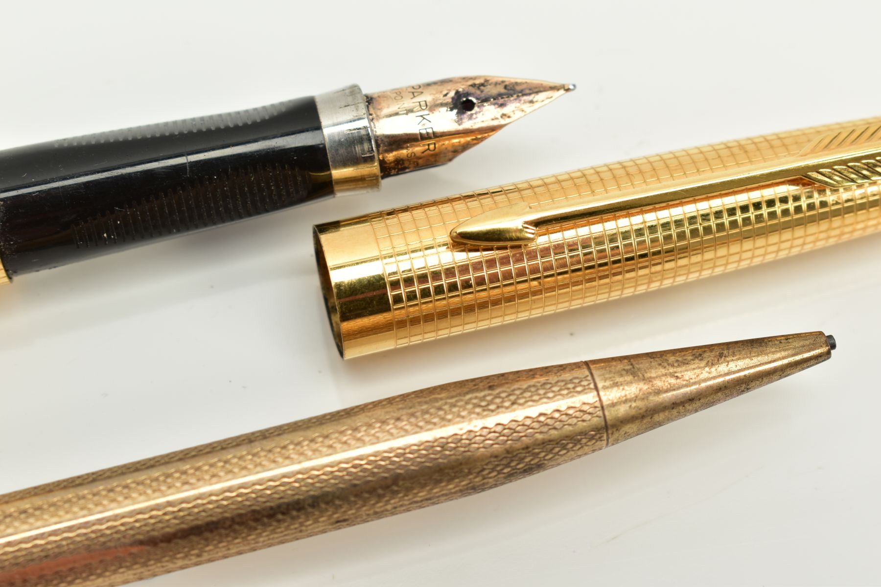 A PARKER '75' 14CT ROLLED GOLD CICELE FOUNTAIN PEN, in almost mint condition, and a rolled gold - Image 2 of 3