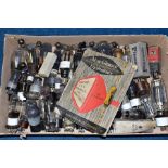 A BOX OF RECEIVING VALVES MOSTLY IN USED CONDITION
