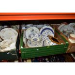 FIVE BOXES OF ASSORTED PART TEA AND DINNER WARES, including Royal Doulton Expressions 'Strawberry
