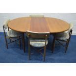 A G PLAN FRESCO, VB WILKINS, TEAK CIRCULAR EXTENDING DINING TABLE, with a single fold out leaf, on