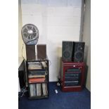 A MODERN HI FI CABINET CONTAINING A PHILIPS HI FI with turntable (PAT pass and working but no CD
