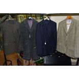 A GROUP OF GENTS CLOTHING, comprising two 2-piece suits, one 38'' jacket, the other unsized,