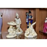 FOUR ROYAL DOULTON FIGURES 'The Wizard' HN2877, and three from the Enchantment collection, '