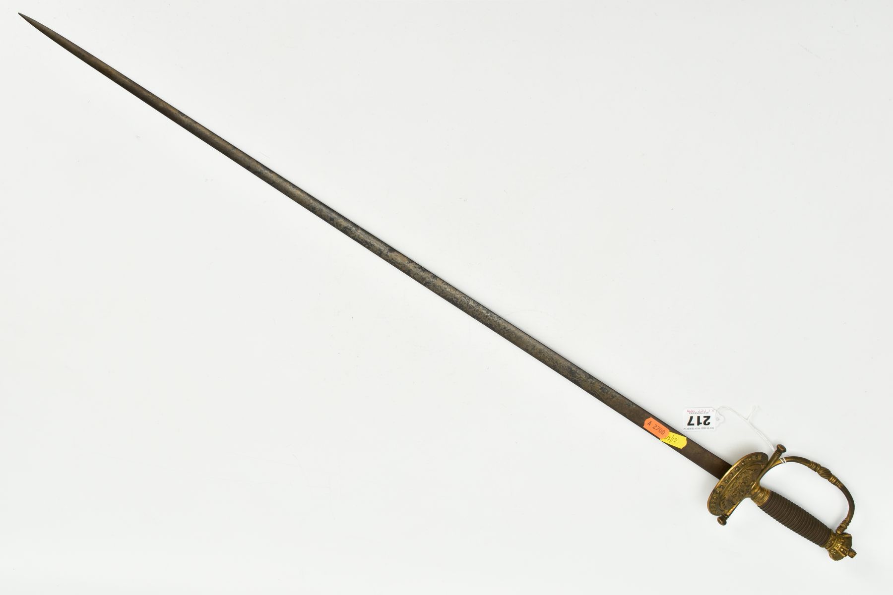 A BRITISH VICTORIAN ERA RAPIER SWORD, blade is approximately 79cm in length, the blade is