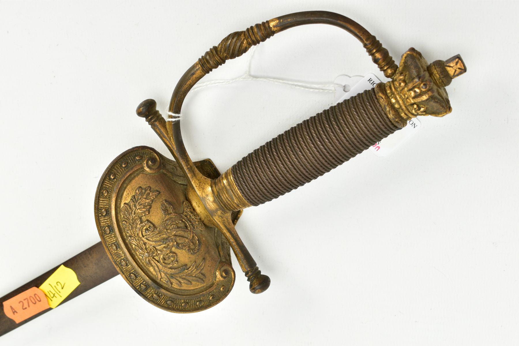 A BRITISH VICTORIAN ERA RAPIER SWORD, blade is approximately 79cm in length, the blade is - Image 2 of 11