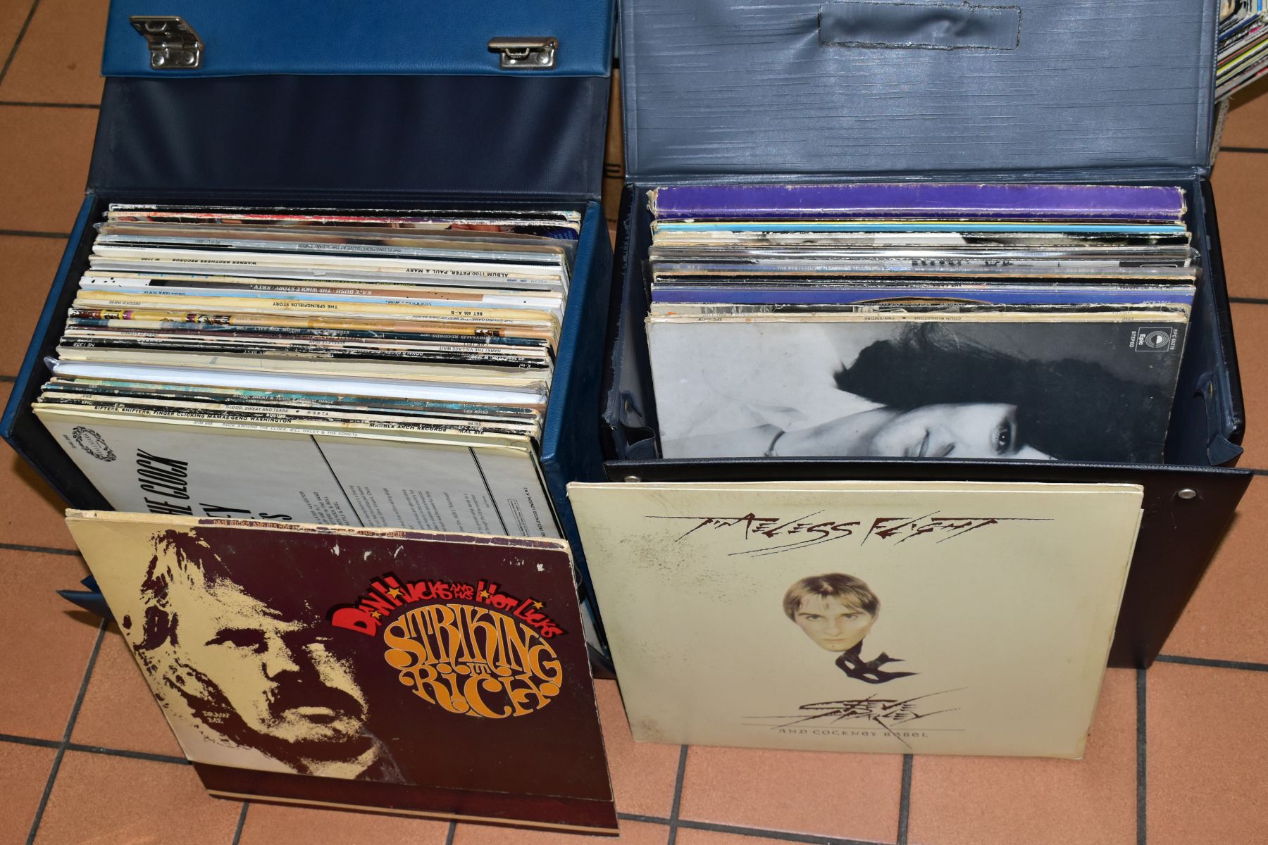 TWO CASES CONTAINING OVER FIFTY LP's including Small Faces Ogdens Nut (MLP 012), Camel Mirage (SML