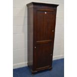 AN EARLY TO MID 20TH CENTURY MAHOGANY PANELLED SINGLE DOOR HALL ROBE width 69cm x depth 54cm x