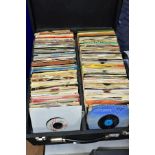A SINGLES BOX CONTAINING OVER THREE HUNDRED 7'' SINGLES AND EP'S from the 1950's to the 1980's