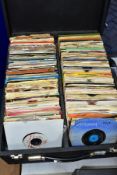 A SINGLES BOX CONTAINING OVER THREE HUNDRED 7'' SINGLES AND EP'S from the 1950's to the 1980's