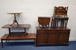 A QUANTITY OF VARIOUS MODERN MAHOGANY FURNITURE to include two coffee table sideboard with three