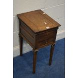 AN EARLY 20TH CENTURY TWO DRAWER POT CUPBOARD (sd)