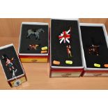 FOUR BOXED BRITAINS REDCOATS CLASSIC COLLECTION W BRITAINS COLLECTORS CLUB SOLDIER FIGURES,