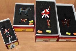 FOUR BOXED BRITAINS REDCOATS CLASSIC COLLECTION W BRITAINS COLLECTORS CLUB SOLDIER FIGURES,