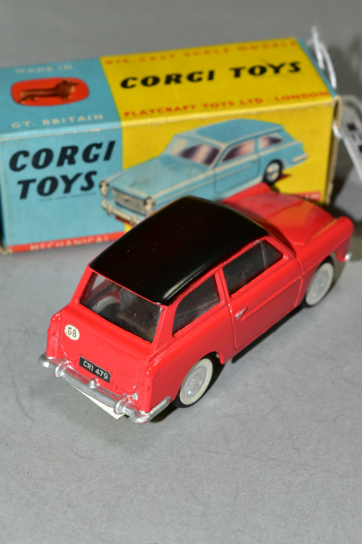 A BOXED CORGI TOYS AUSTIN A40, No 216M, red body with black roof, flat spun hubs with self- - Image 3 of 4