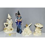 FOUR ROYAL DOULTON FIGURES 'The Wizard' HN2877, and three from the Enchantment collection, '